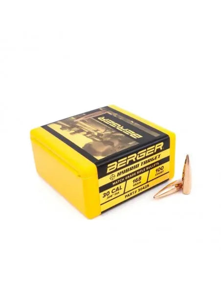 Palle Berger .30 Cal 168GR Hybrid Target – Confezione 100 pz. per ricarica precision rifle | ZEM