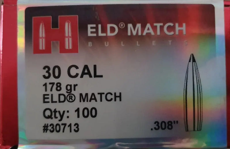 Laden Sie das Bild in Galerie -Viewer, Palle Hornady 308" 178gr ELD Match 100 pz. HORNADY

