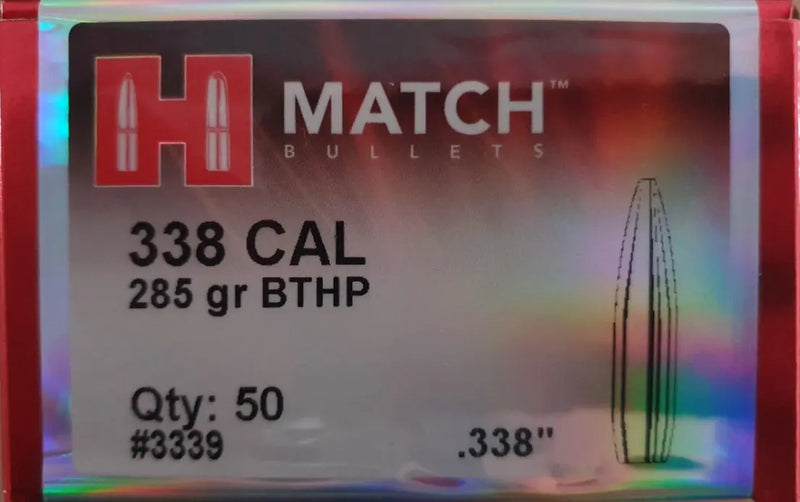 Laden Sie das Bild in Galerie -Viewer, Palle Hornady 338" 285gr BTHP Match 50 pz. HORNADY
